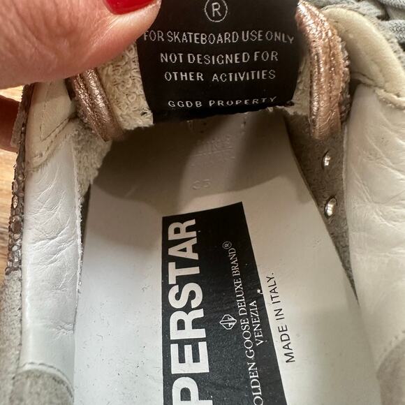 AUTHENTIC Golden Goose GGDB Super-Star Private EDT Pink Glitter Sneakers EU 35 - Picture 8 of 14